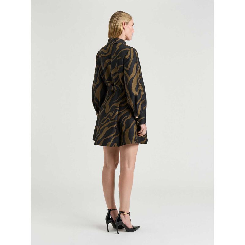 Veronika Maine Abstract Zebra Linen Viscose Shirtdress image number 1